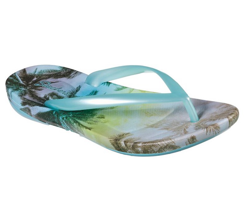 Skechers Dam Ljus Turkos Flip Flop - Bungalow - Hot Tropics - Sverige (JNDIQ-3190)